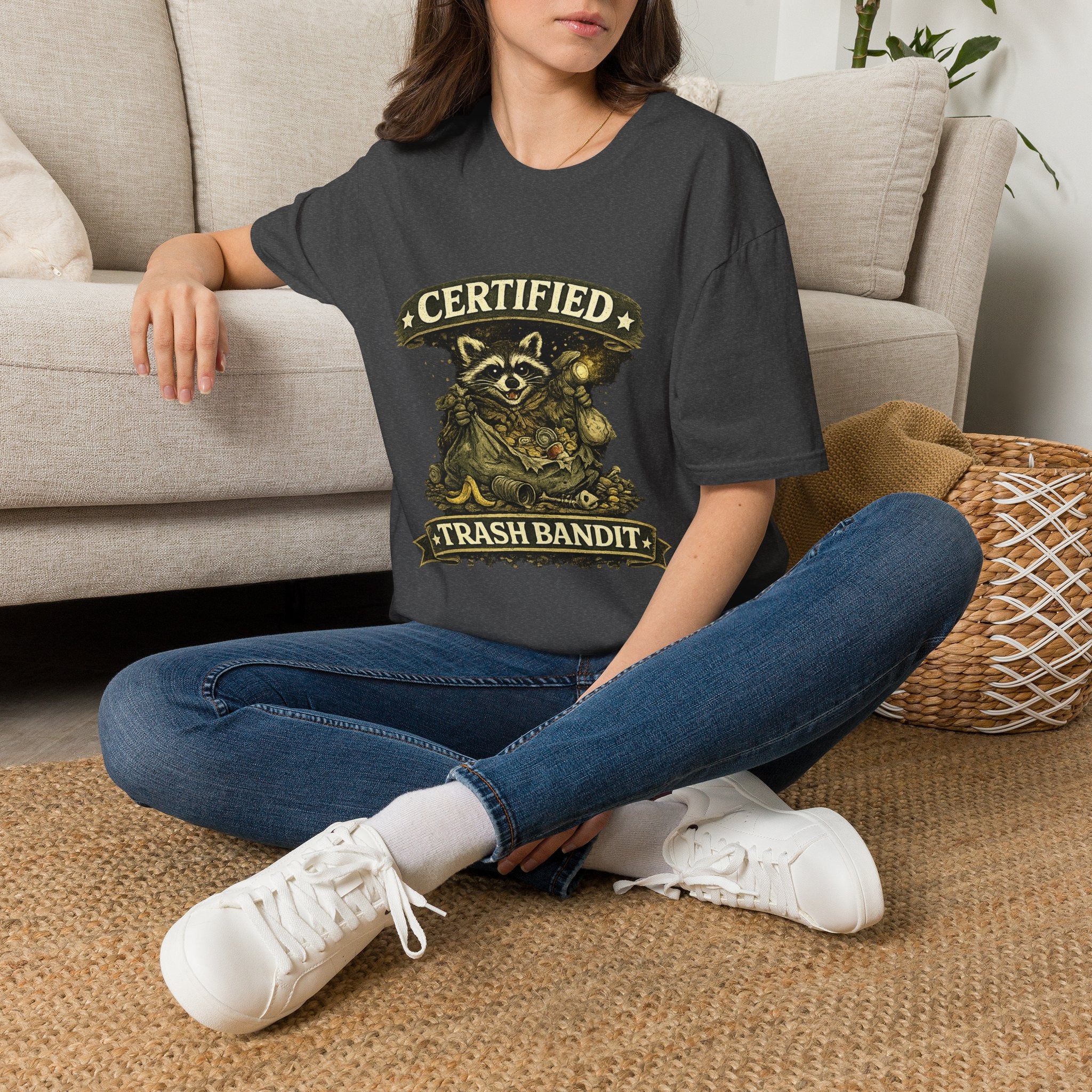 Certified Trash Bandit T-Shirt — Funny Raccoon Graphic Tee