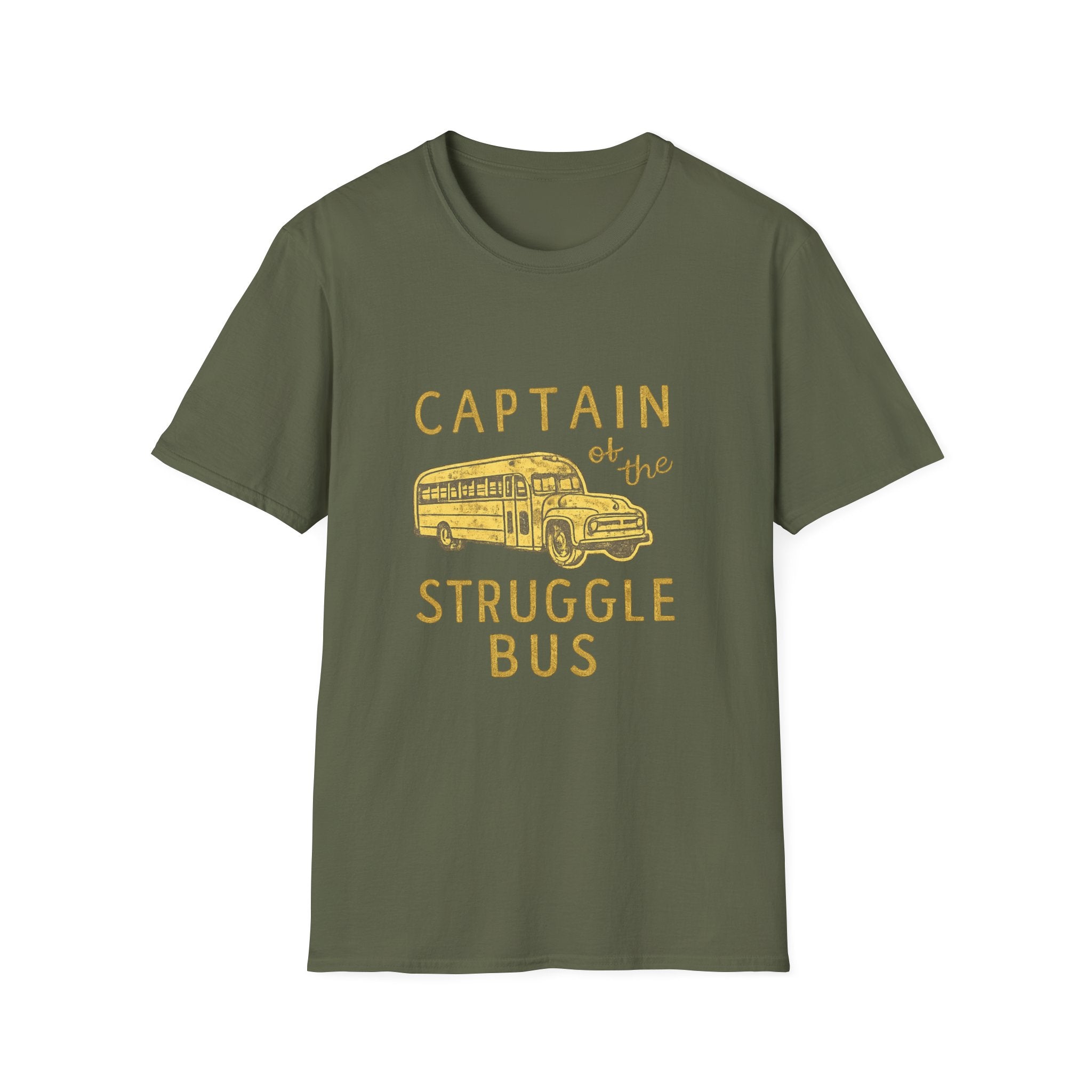 Captain of the Struggle Bus T-Shirt — Funny Retro School Bus Graphic Tee for Teachers & Parents