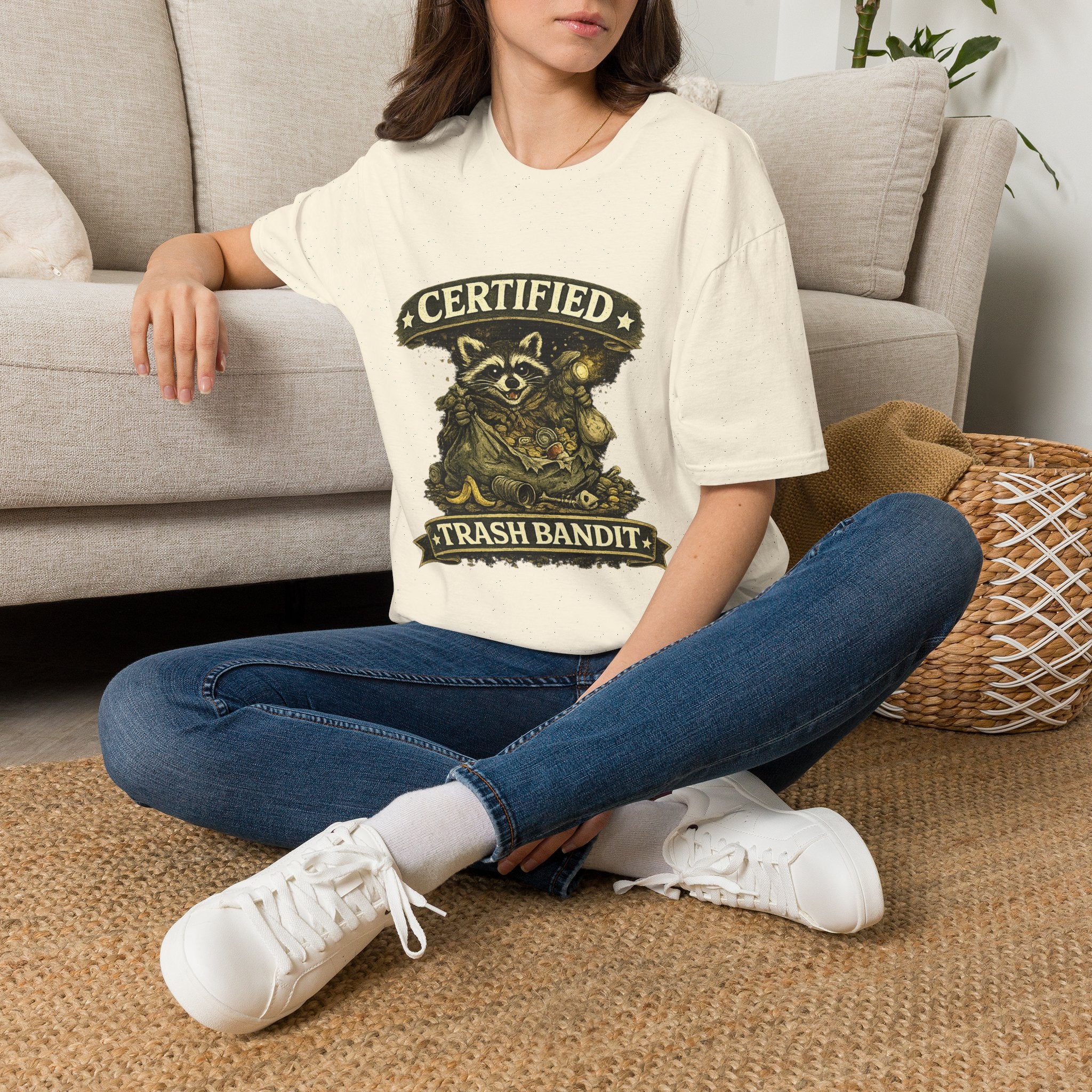 Certified Trash Bandit T-Shirt — Funny Raccoon Graphic Tee