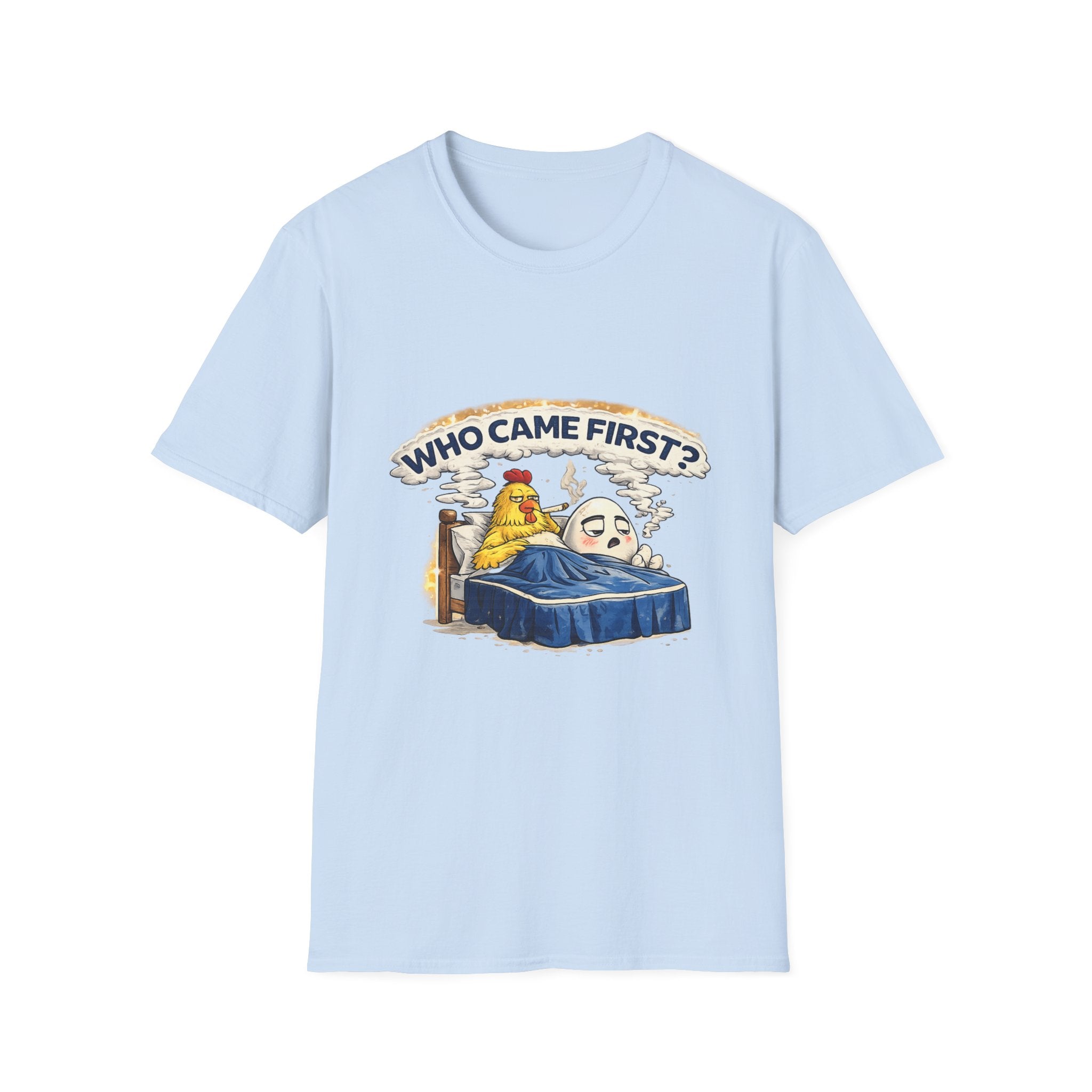 Who Came First, the Chicken or the Egg? T-Shirt — Funny Retro Chicken & Egg Graphic Tee