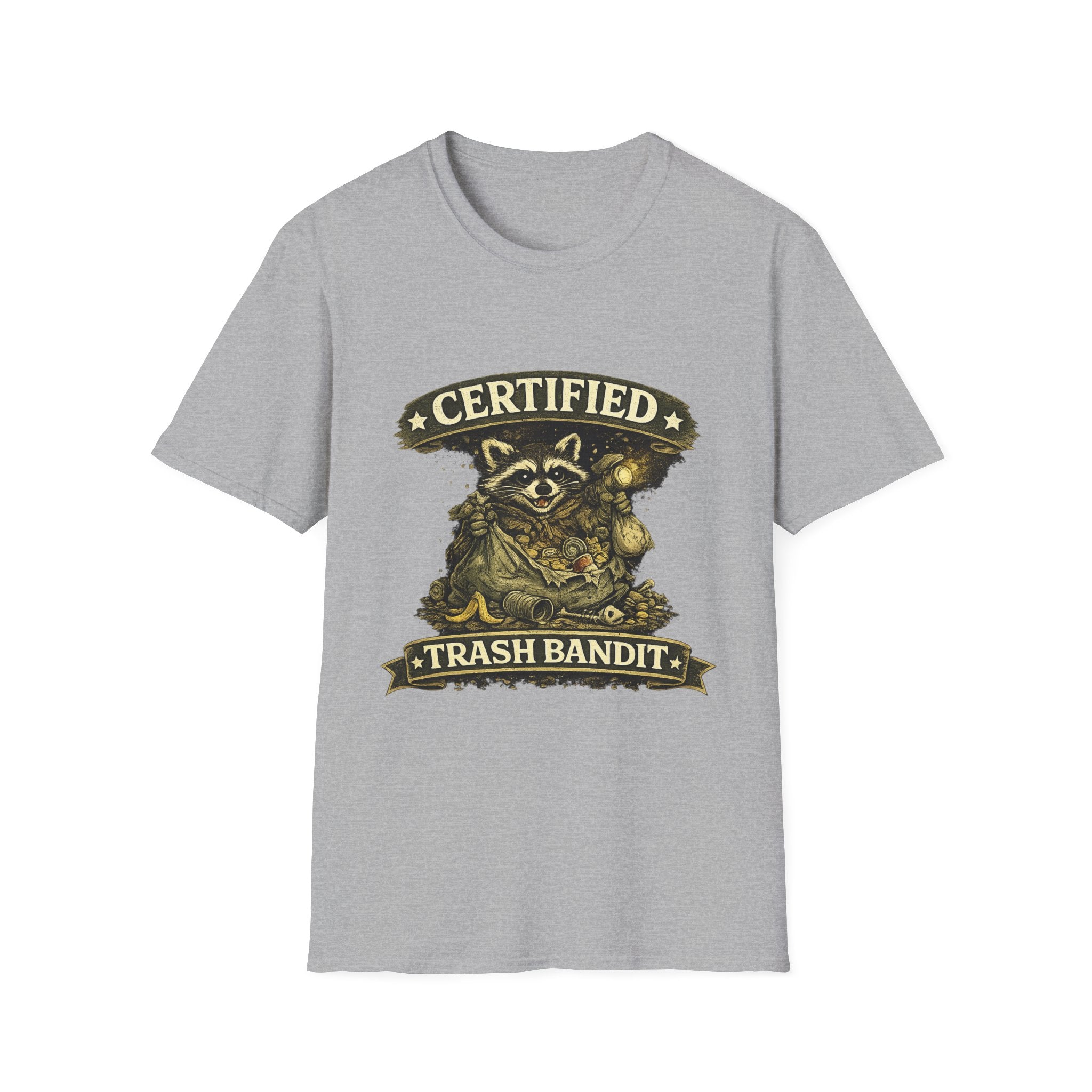 Certified Trash Bandit T-Shirt — Funny Raccoon Graphic Tee