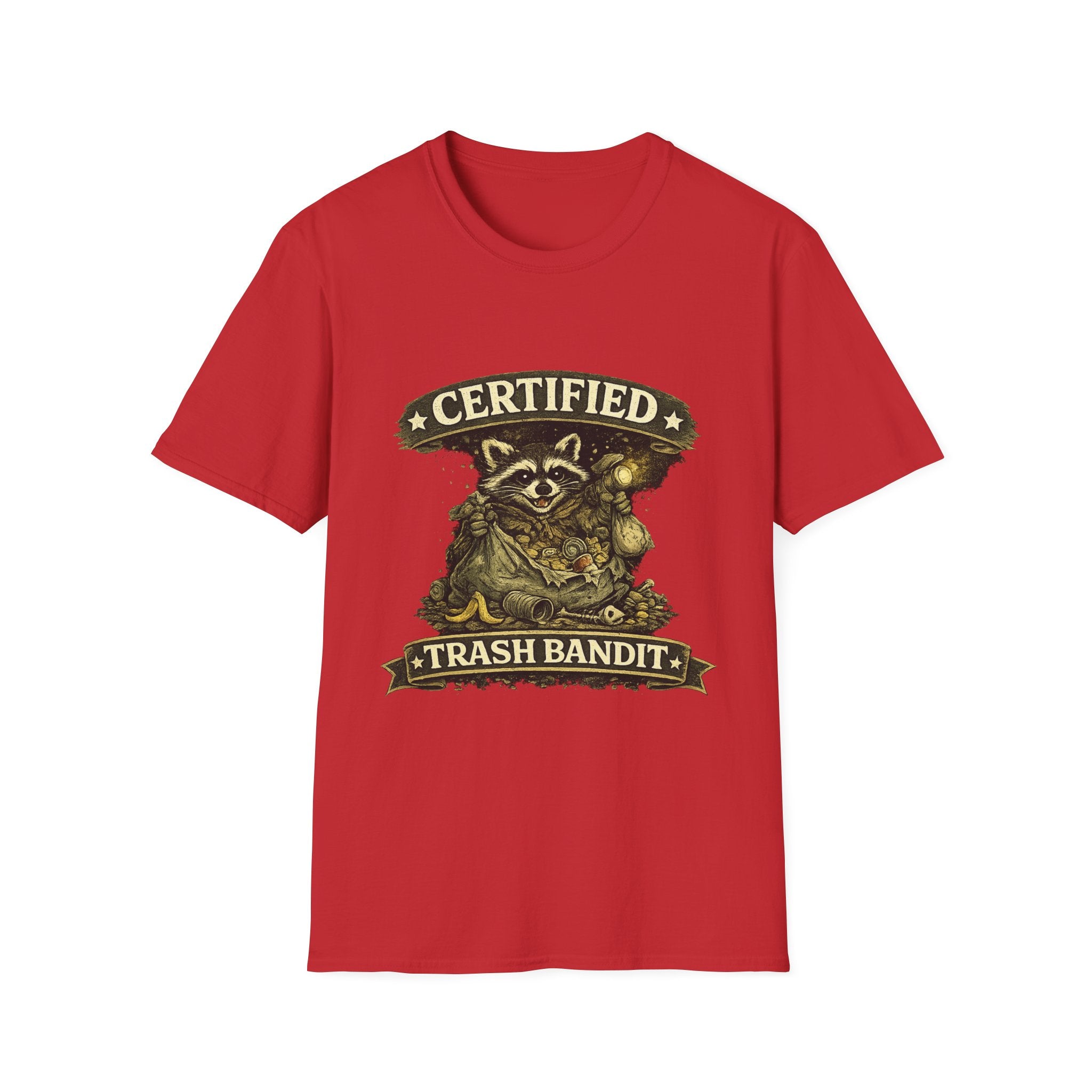 Certified Trash Bandit T-Shirt — Funny Raccoon Graphic Tee