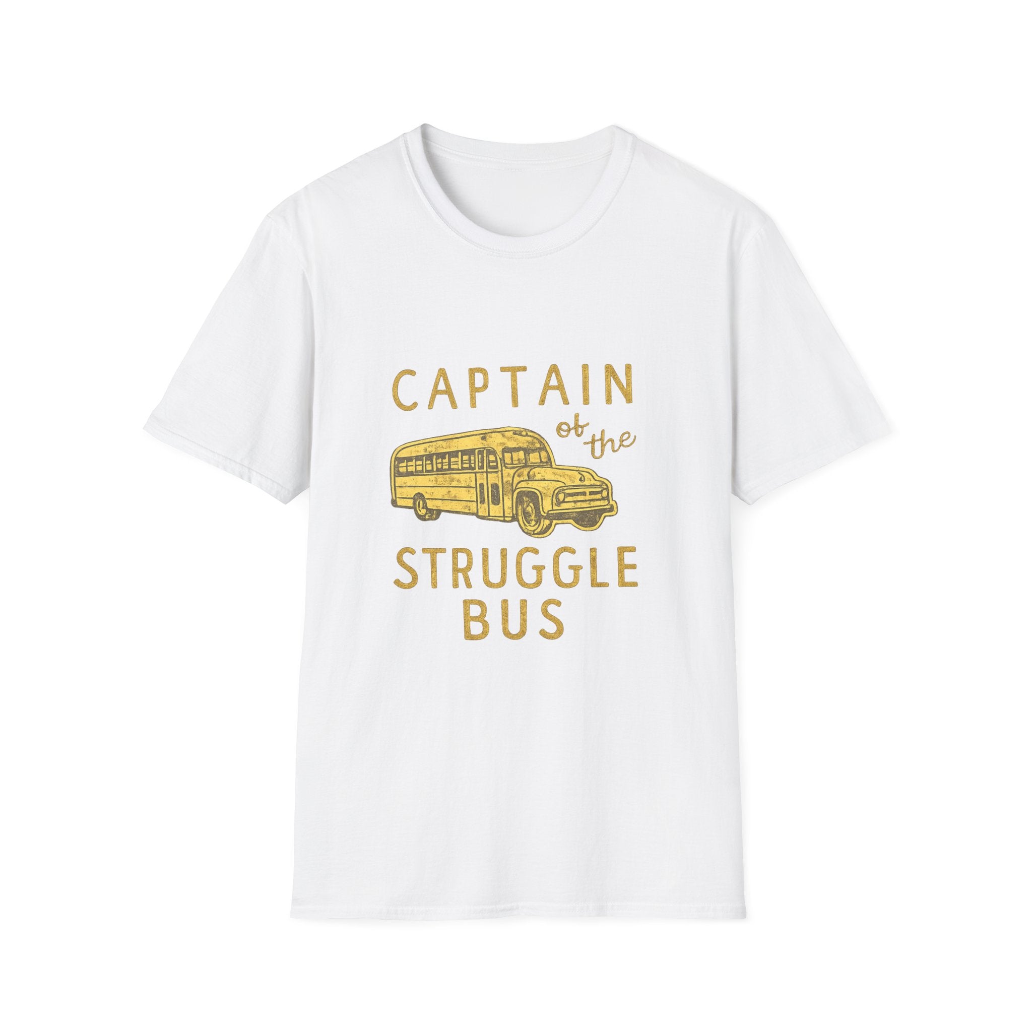 Captain of the Struggle Bus T-Shirt — Funny Retro School Bus Graphic Tee for Teachers & Parents