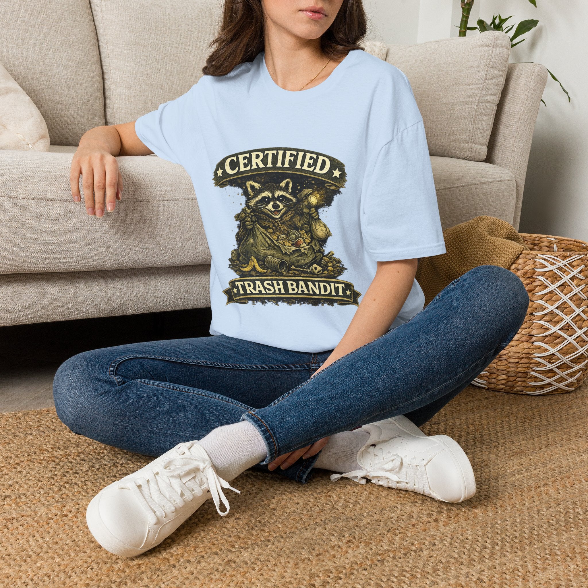 Certified Trash Bandit T-Shirt — Funny Raccoon Graphic Tee