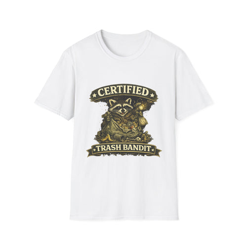 Certified Trash Bandit T-Shirt — Funny Raccoon Graphic Tee