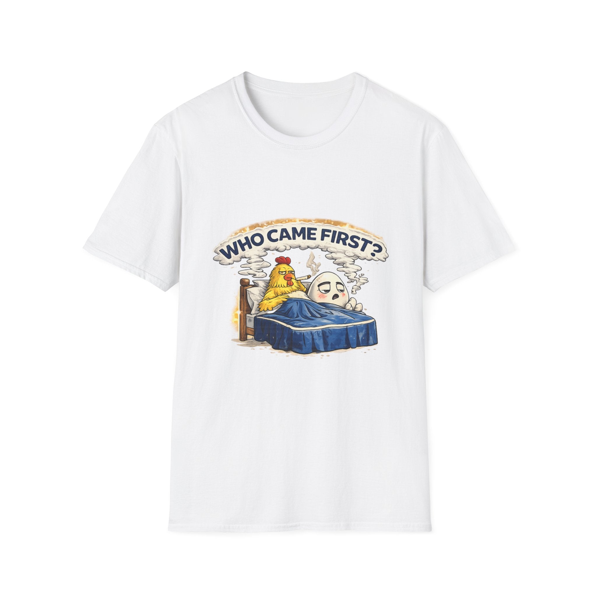 Who Came First, the Chicken or the Egg? T-Shirt — Funny Retro Chicken & Egg Graphic Tee