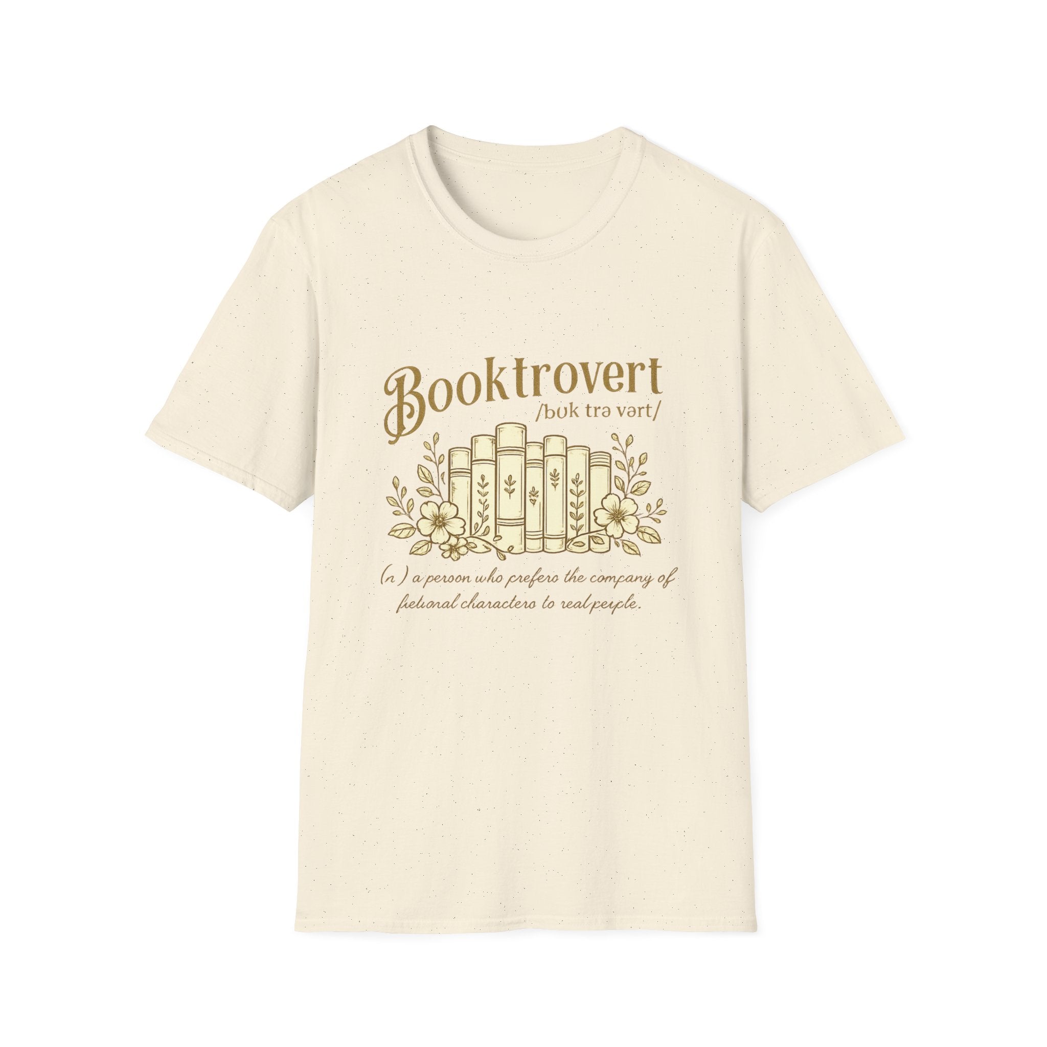 Booktrovert T-Shirt — 'Booktrovert' Literary Tee with Vintage Books Design
