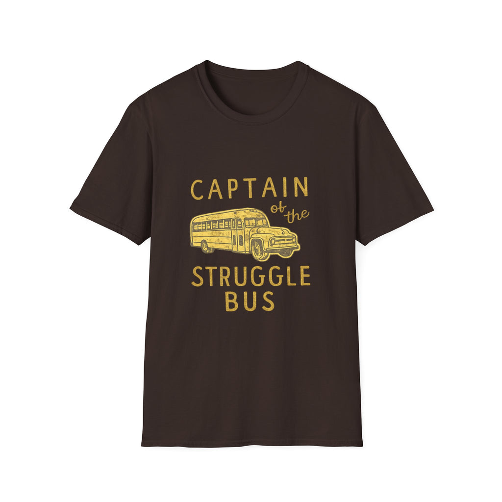 Captain of the Struggle Bus T-Shirt — Funny Retro School Bus Graphic Tee for Teachers & Parents