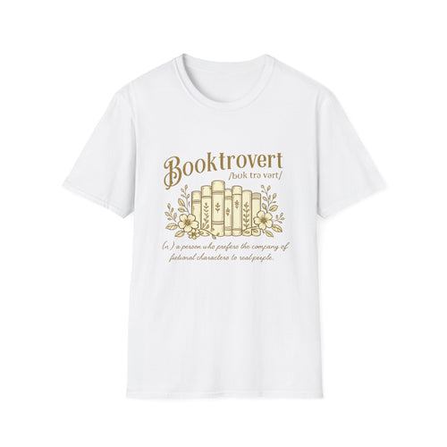 Booktrovert T-Shirt — 'Booktrovert' Literary Tee with Vintage Books Design