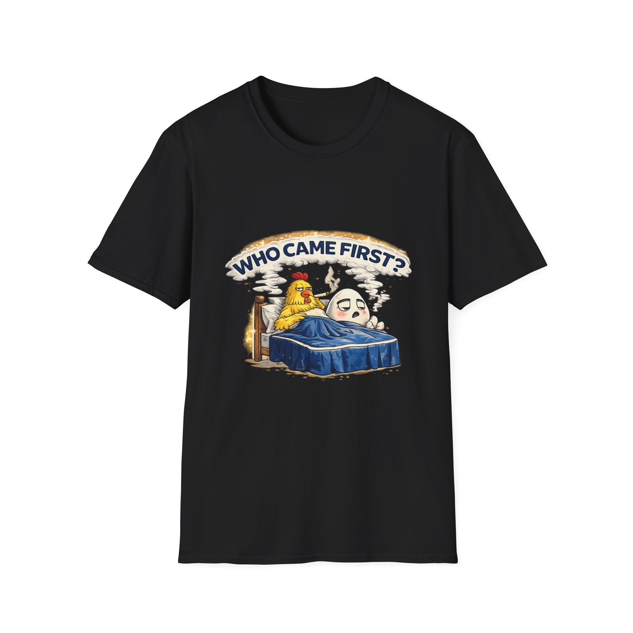 Who Came First, the Chicken or the Egg? T-Shirt — Funny Retro Chicken & Egg Graphic Tee