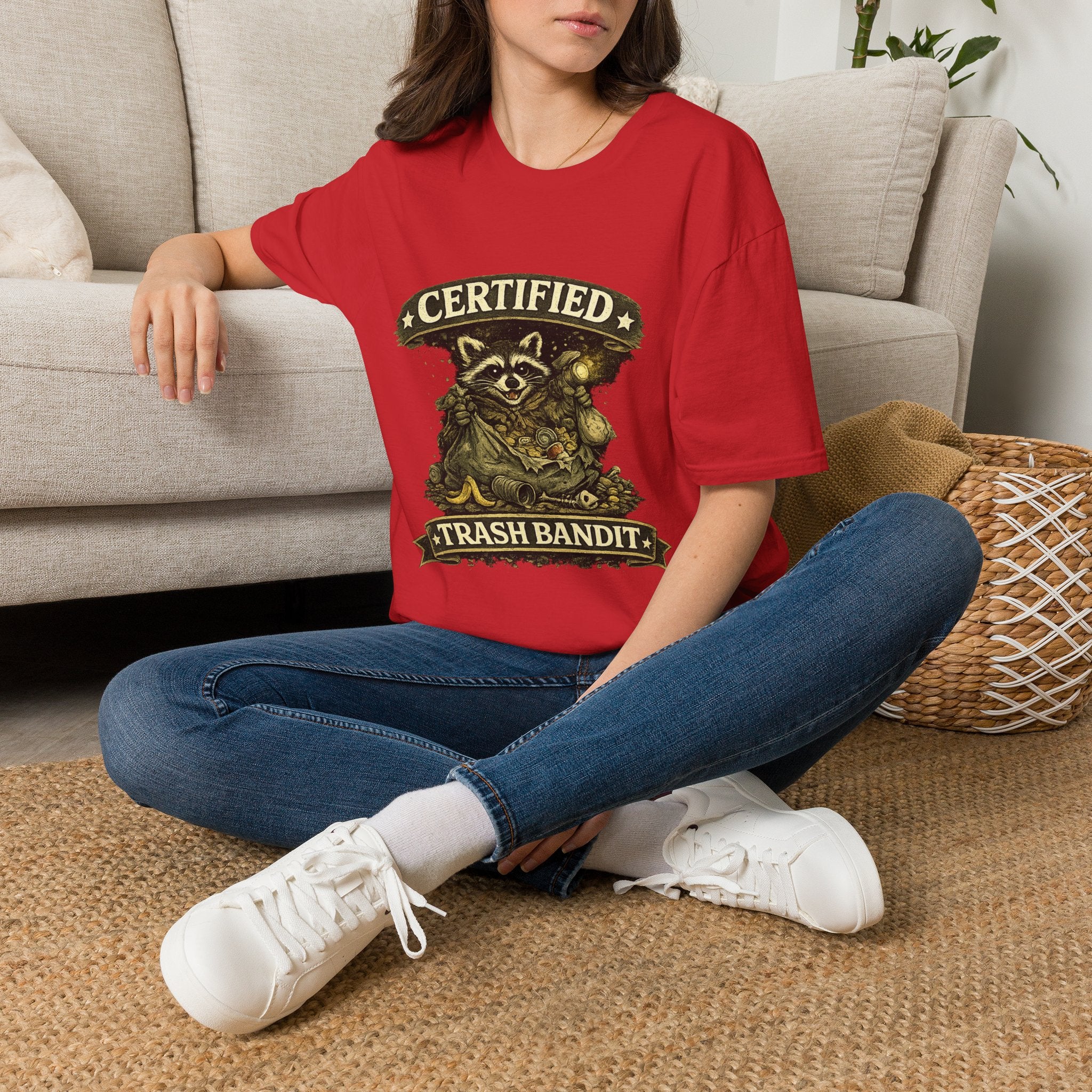 Certified Trash Bandit T-Shirt — Funny Raccoon Graphic Tee