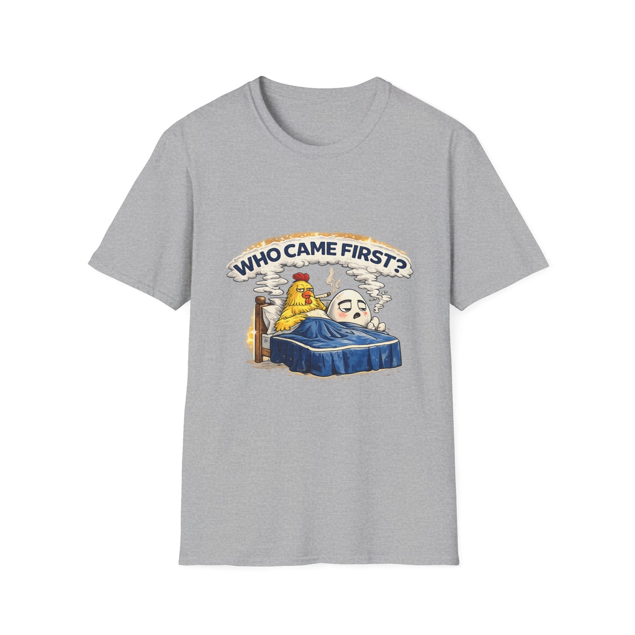 Who Came First, the Chicken or the Egg? T-Shirt — Funny Retro Chicken & Egg Graphic Tee