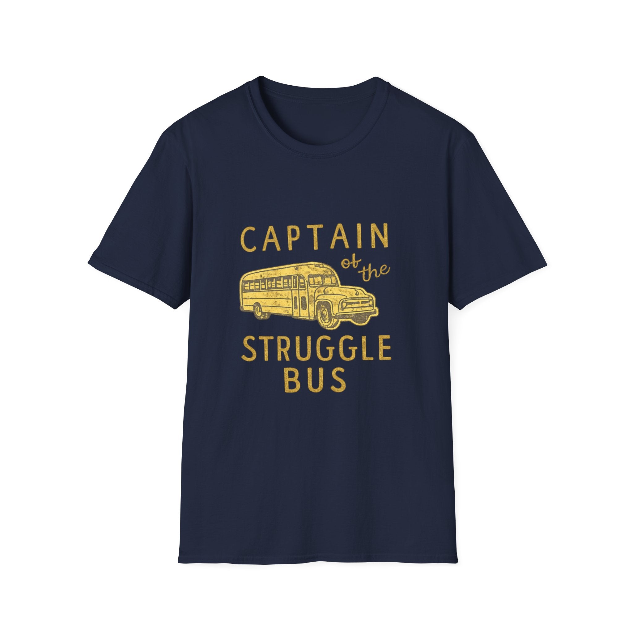 Captain of the Struggle Bus T-Shirt — Funny Retro School Bus Graphic Tee for Teachers & Parents