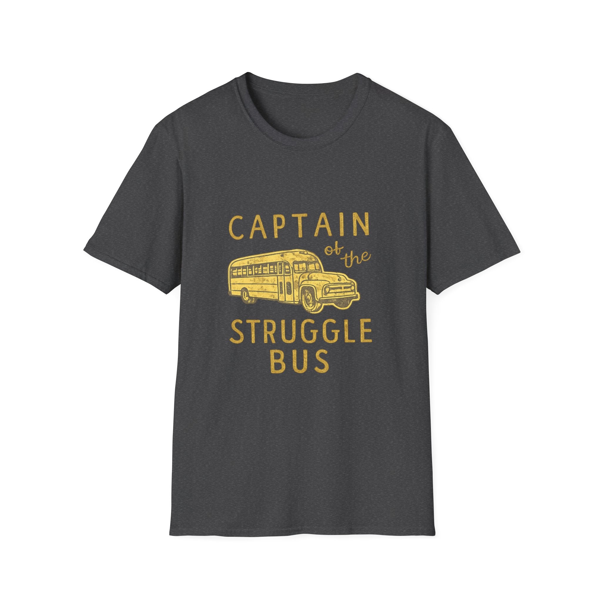 Captain of the Struggle Bus T-Shirt — Funny Retro School Bus Graphic Tee for Teachers & Parents