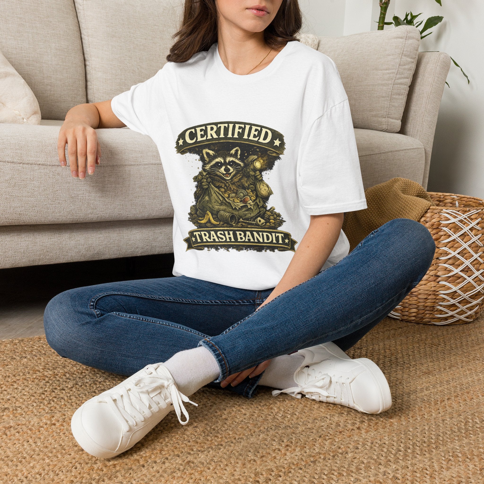 Certified Trash Bandit T-Shirt — Funny Raccoon Graphic Tee