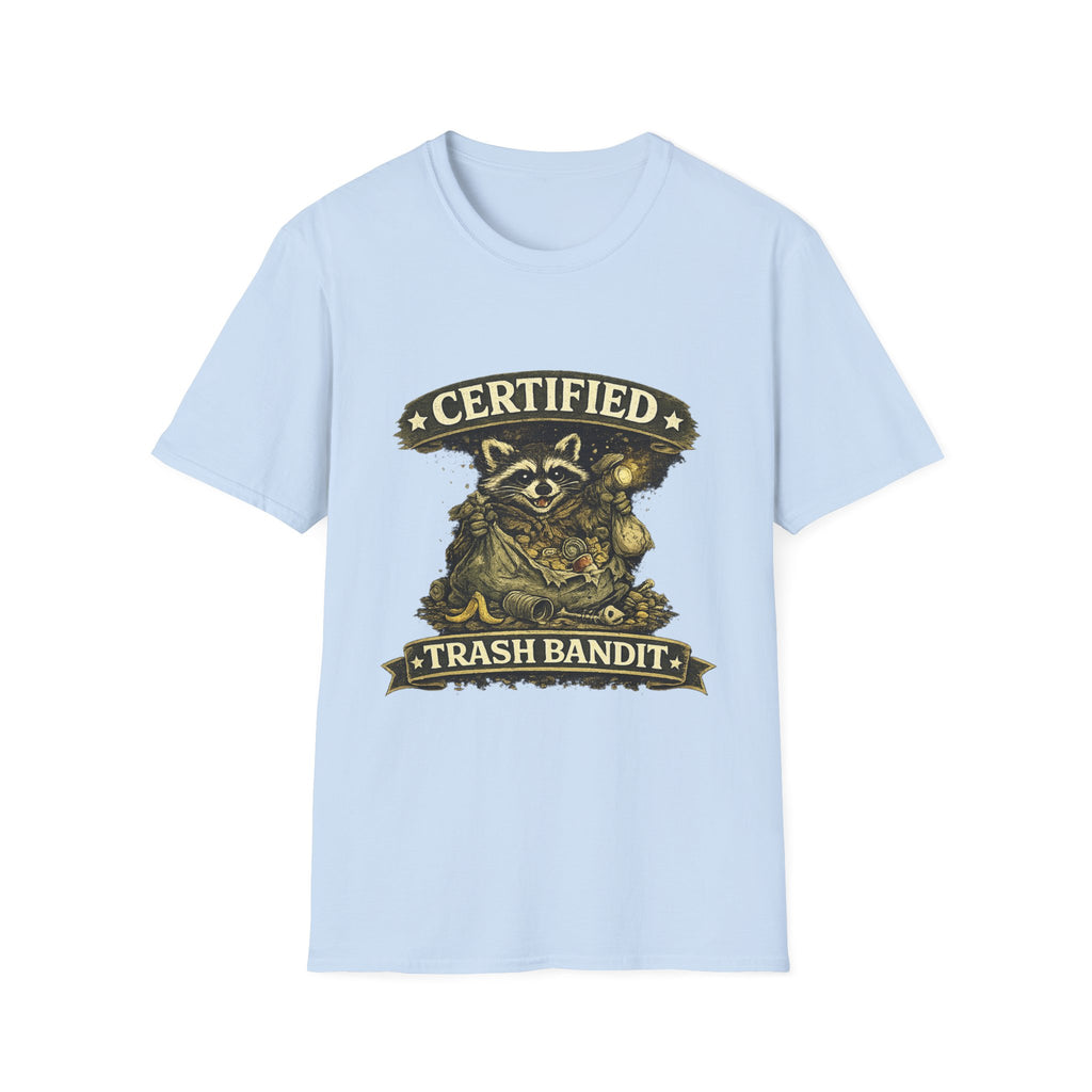 Certified Trash Bandit T-Shirt — Funny Raccoon Graphic Tee