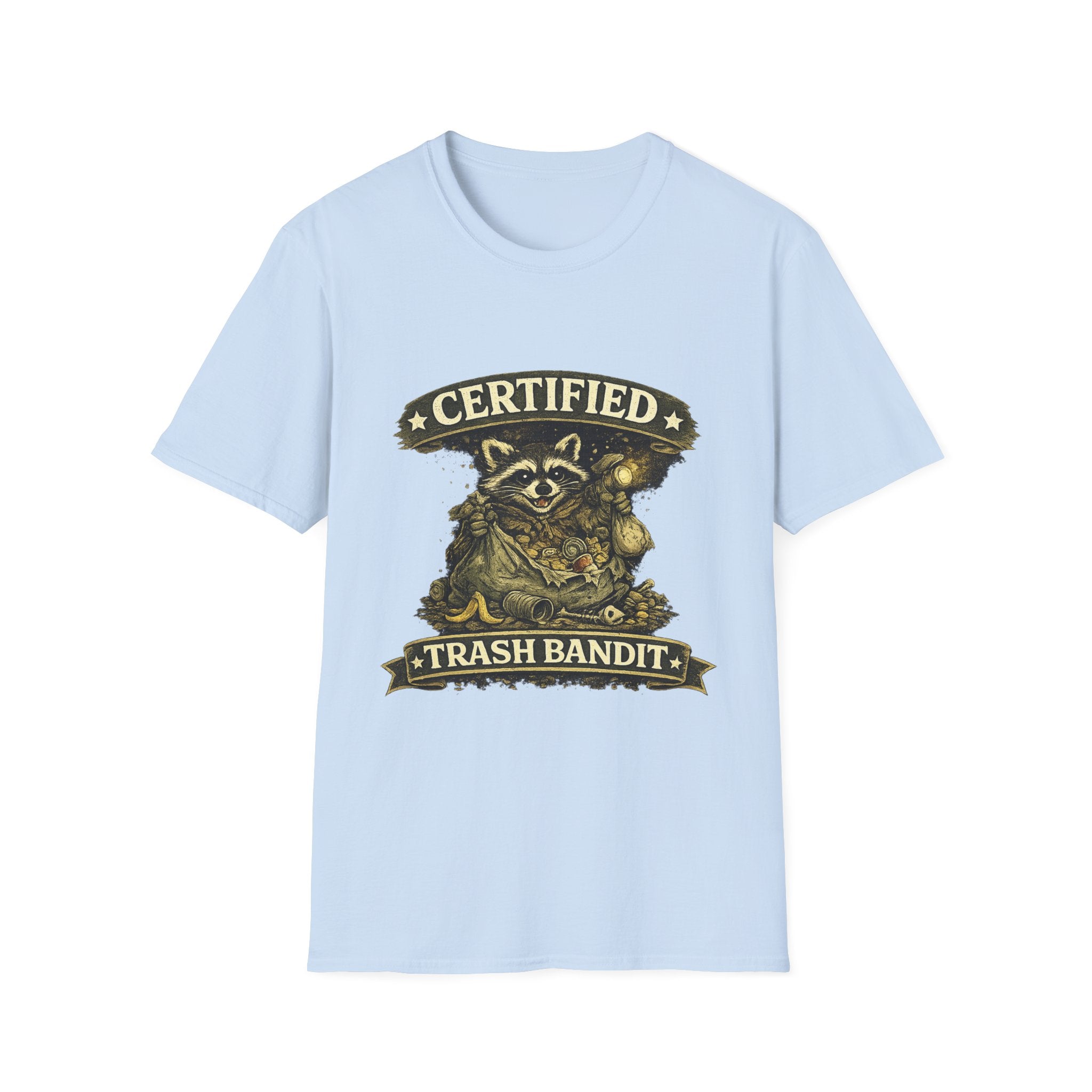 Certified Trash Bandit T-Shirt — Funny Raccoon Graphic Tee