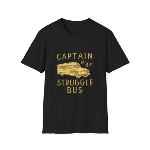 Captain of the Struggle Bus T-Shirt — Funny Retro School Bus Graphic Tee for Teachers & Parents