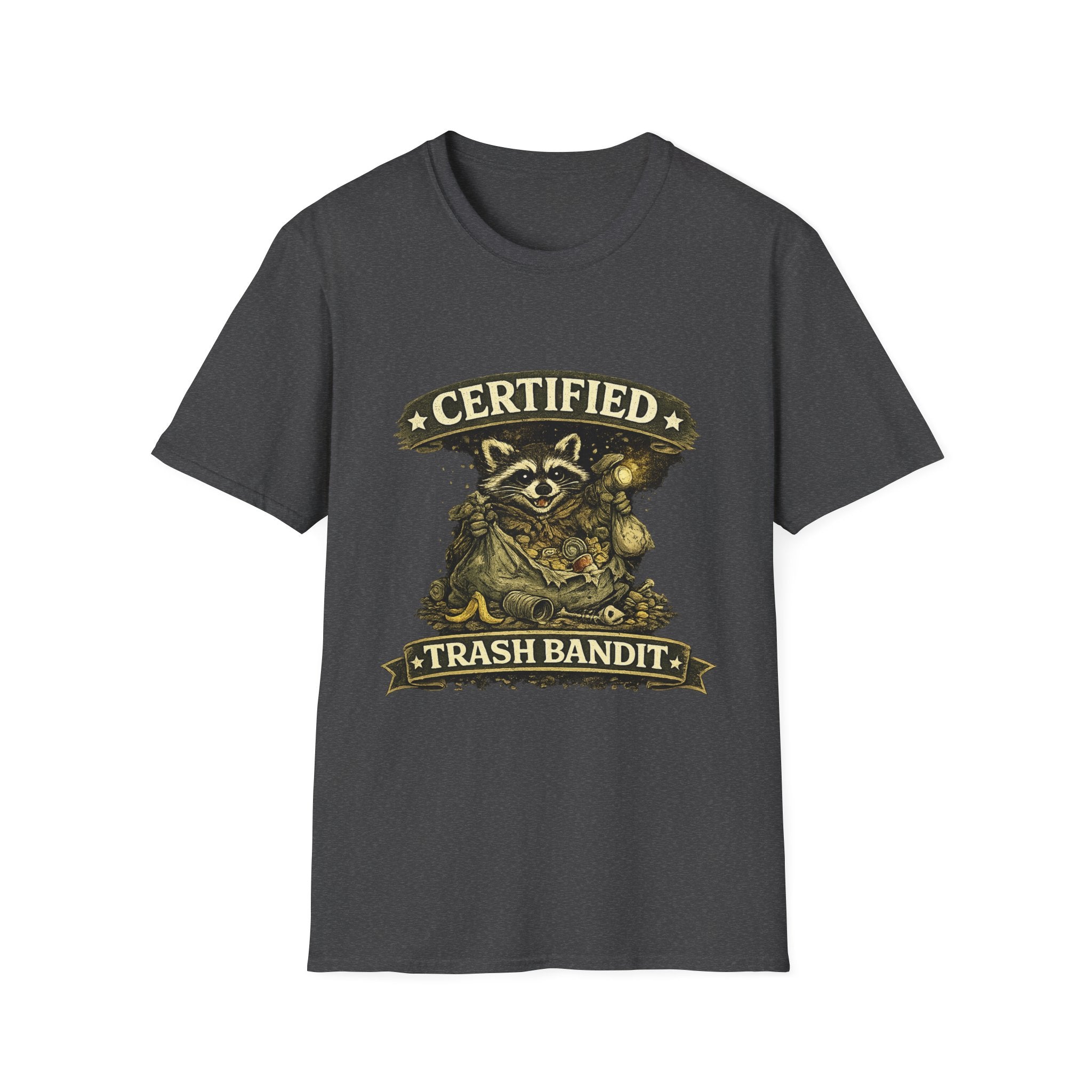 Certified Trash Bandit T-Shirt — Funny Raccoon Graphic Tee